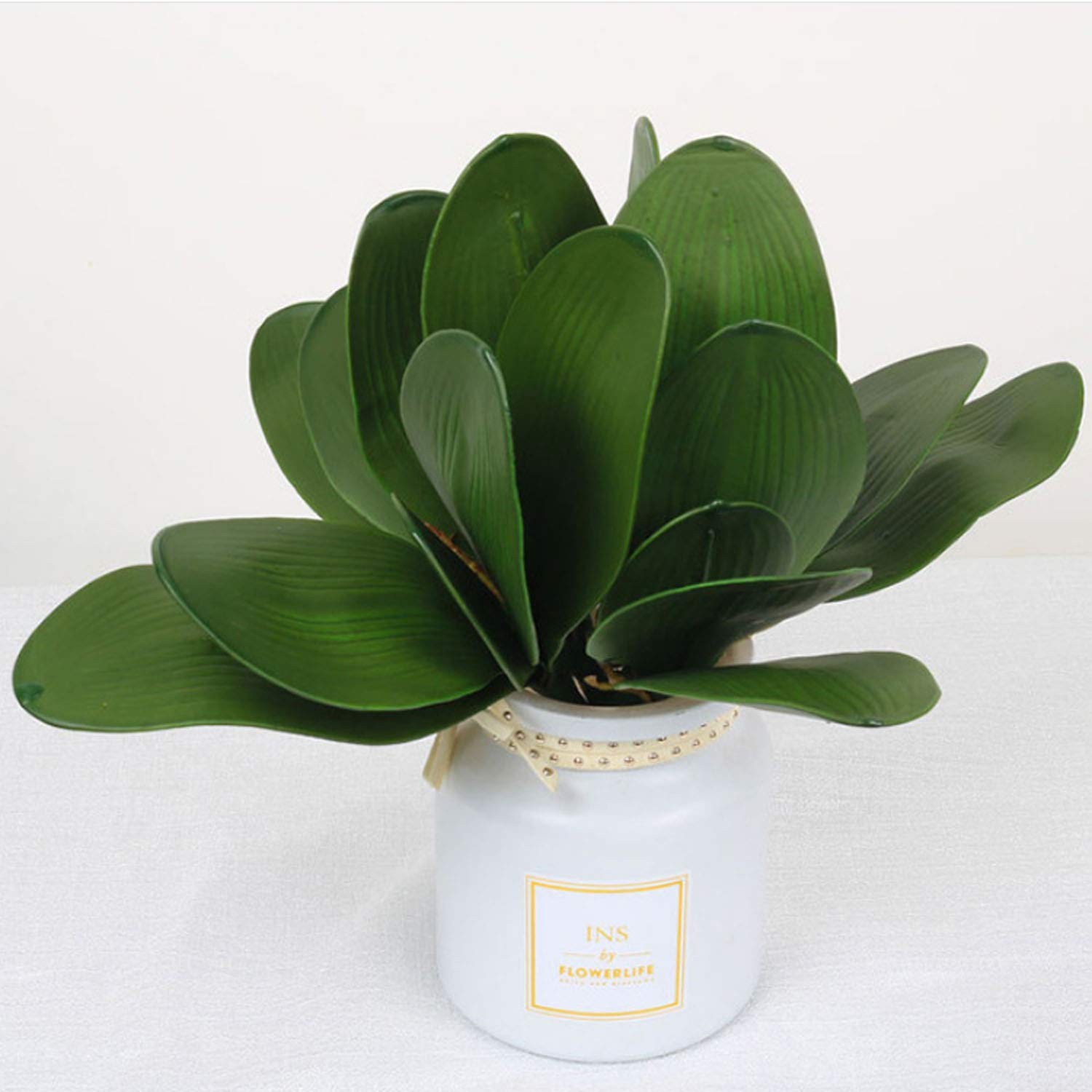 10 PCS Artificial Phalaenopsis Orchids Leaves 11 inches Green Faux Orchids Le…