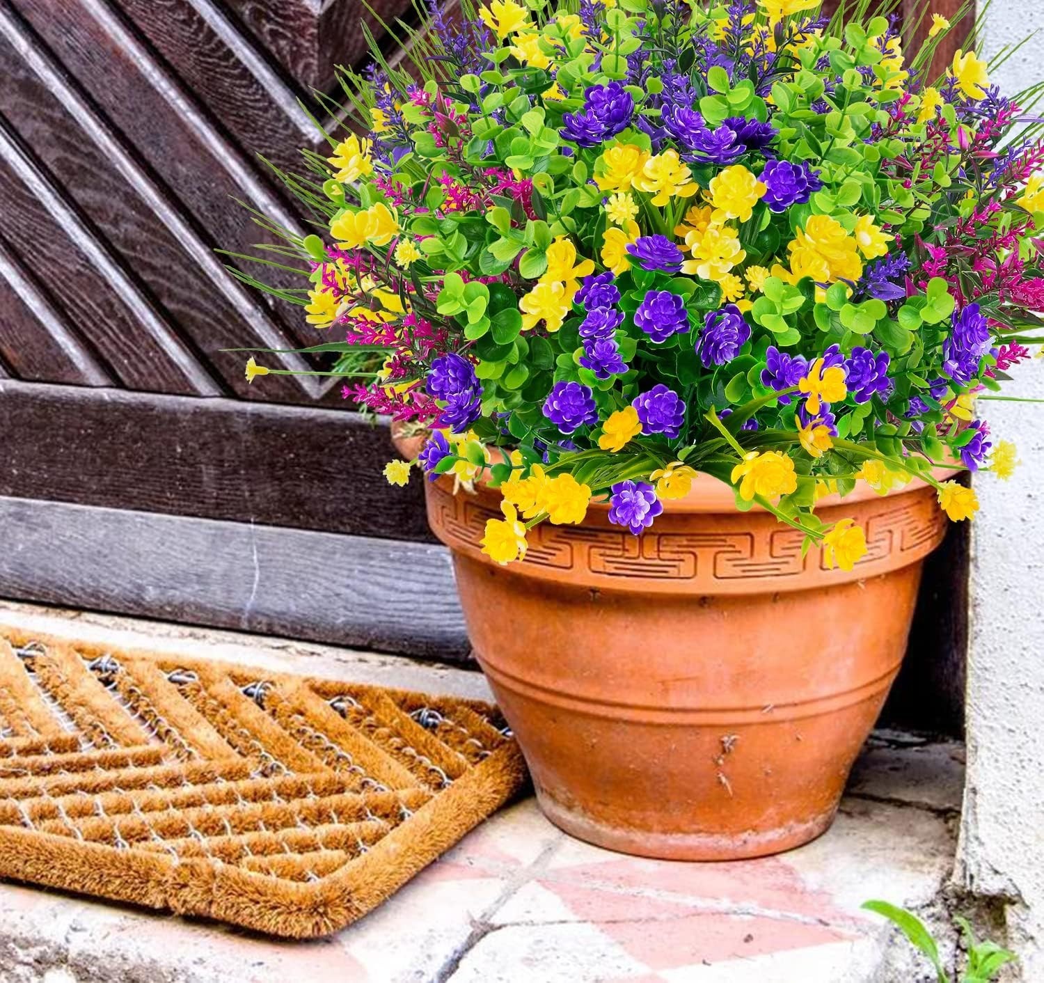 Lifelike 12-Pack Faux Flowers – UV Resistant, Perfect for Porches & Windowsills