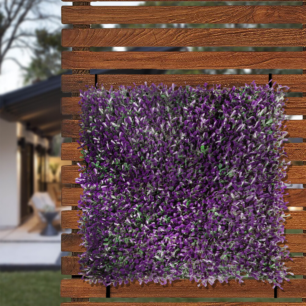 20×20″ Artificial Faux Purple Peanuts Greenery Fence Screen Wall Decor Panel