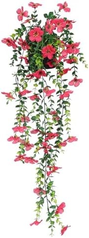 Fake Plants Hanging Artificial Potted Faux Eucalyptus Plants and Flowers | Moder
