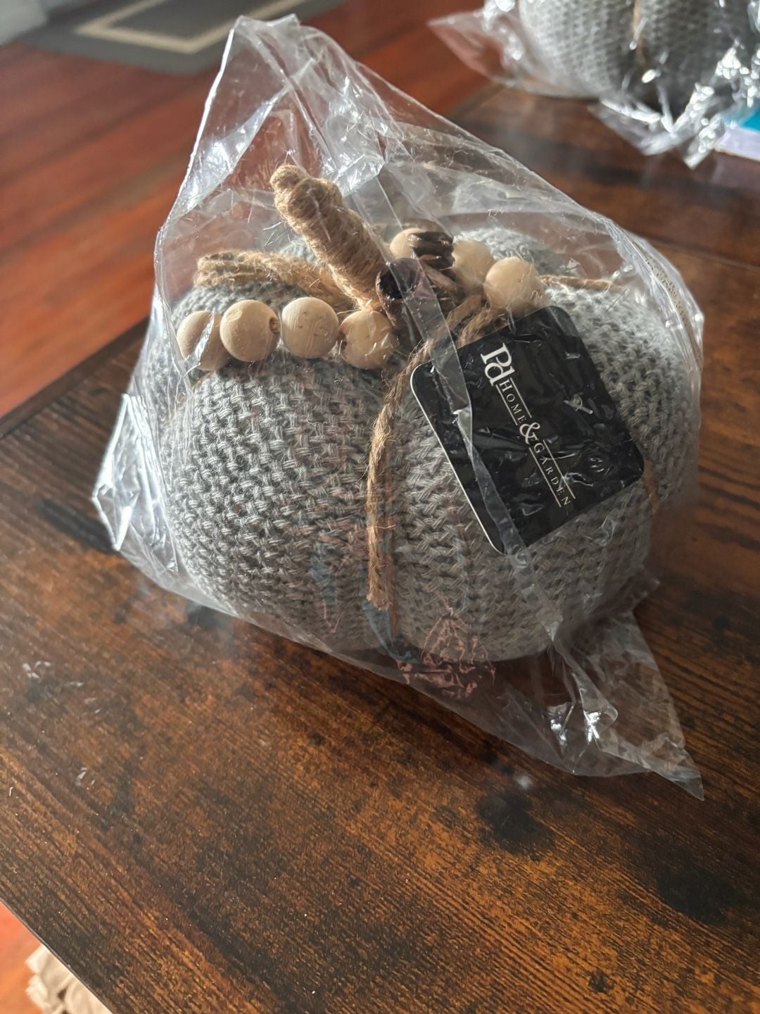PD Home & Garden Gray Knit Decor Pumpkin 4 items -available price is for one .