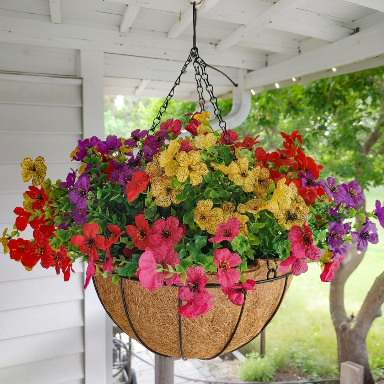 Artificial Flowers for Indoor & Outdoor Decoration – 6 Bundles Faux Daisies with