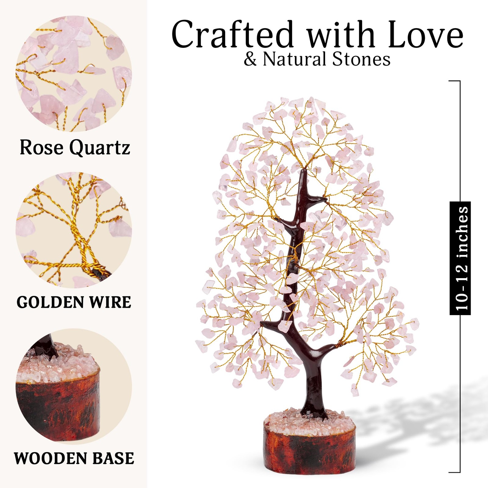 Rose Quartz Crystals Tree of Life – Gift for