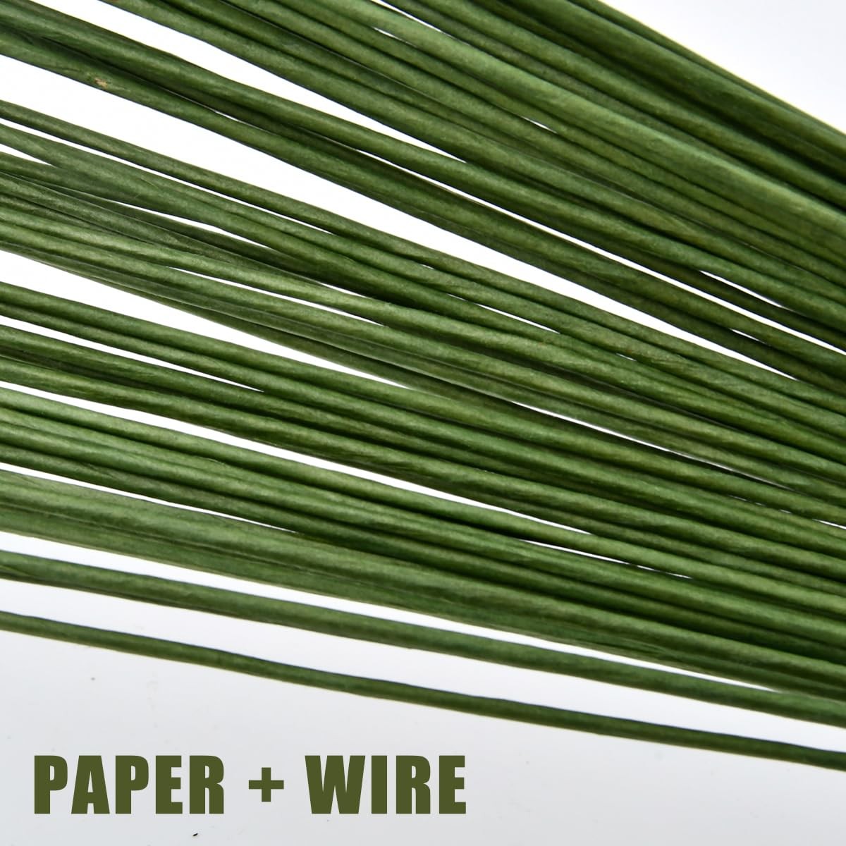 60 Pack Floral Wire Stems 2 Gauge 16 Inch Artificial Flower Stem Rods Green