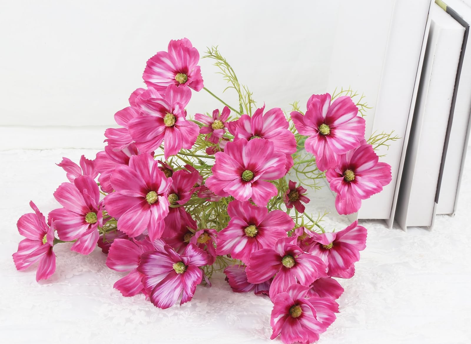 Hot Pink Wildflowers Artificial Flowers 8Pcs Daisy Silk Flowers 40 Heads Faux…