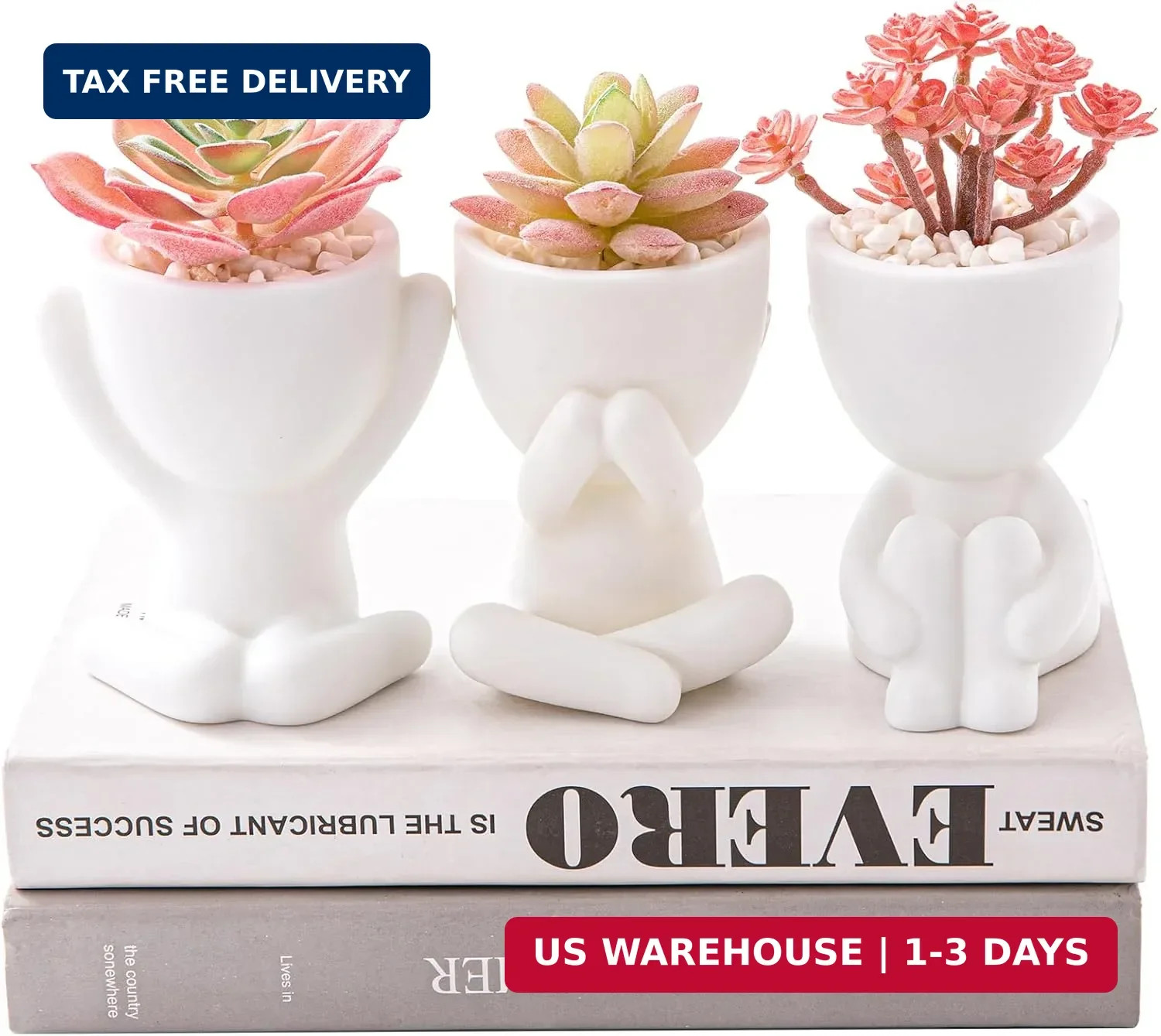HEYO-YEPY 3PCS Cute Artificial Plant Office Decor for Women and Men, Aesthetic D