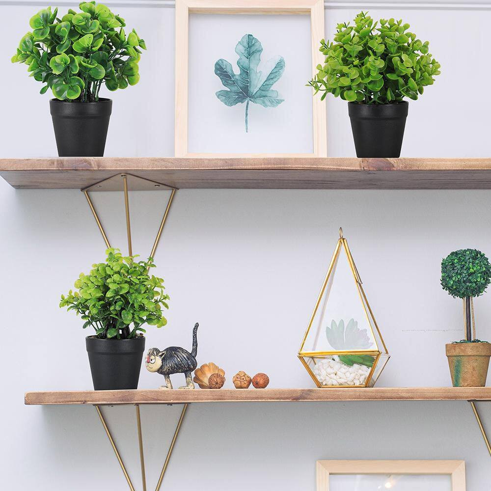 3-Pack 8.5 In. Green Artificial Plant Small Fake Plants for Table Desk Home Bath