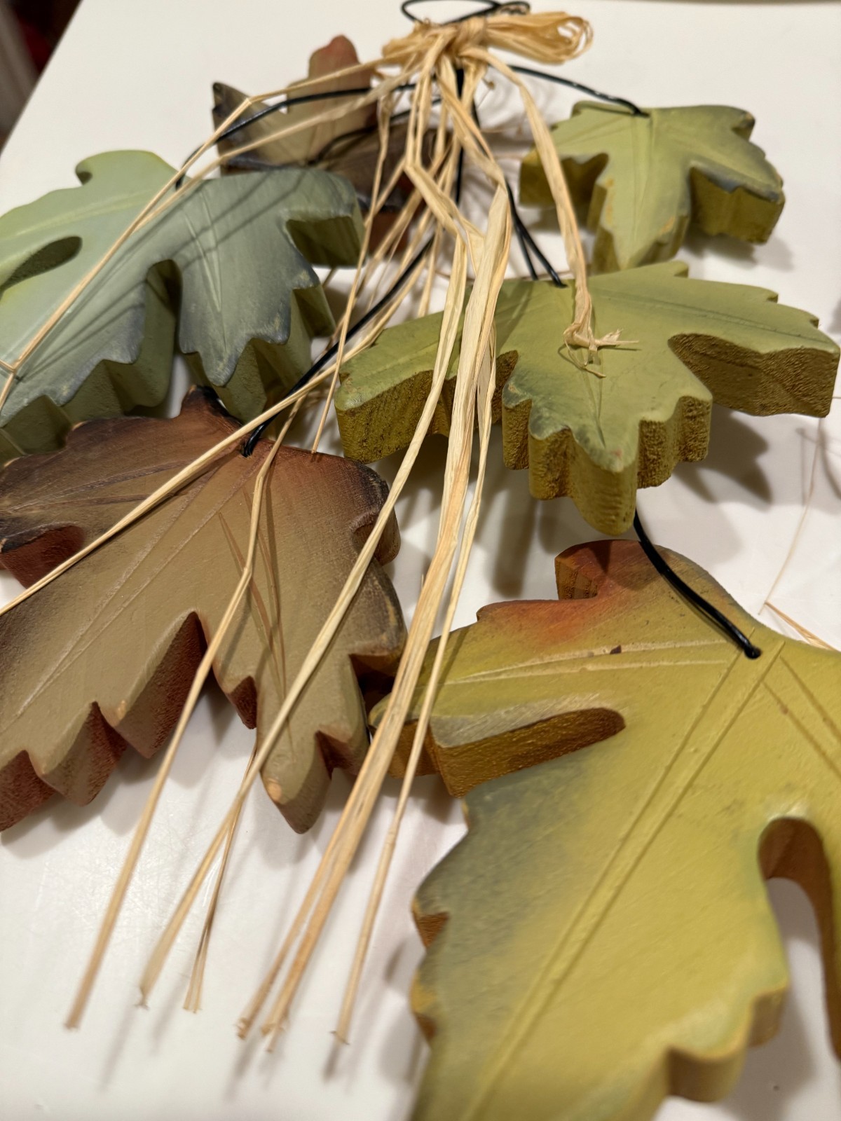 WALL HANGING Artificial Faux MAPLE Leaves on Twisted WIRE 2 SETS