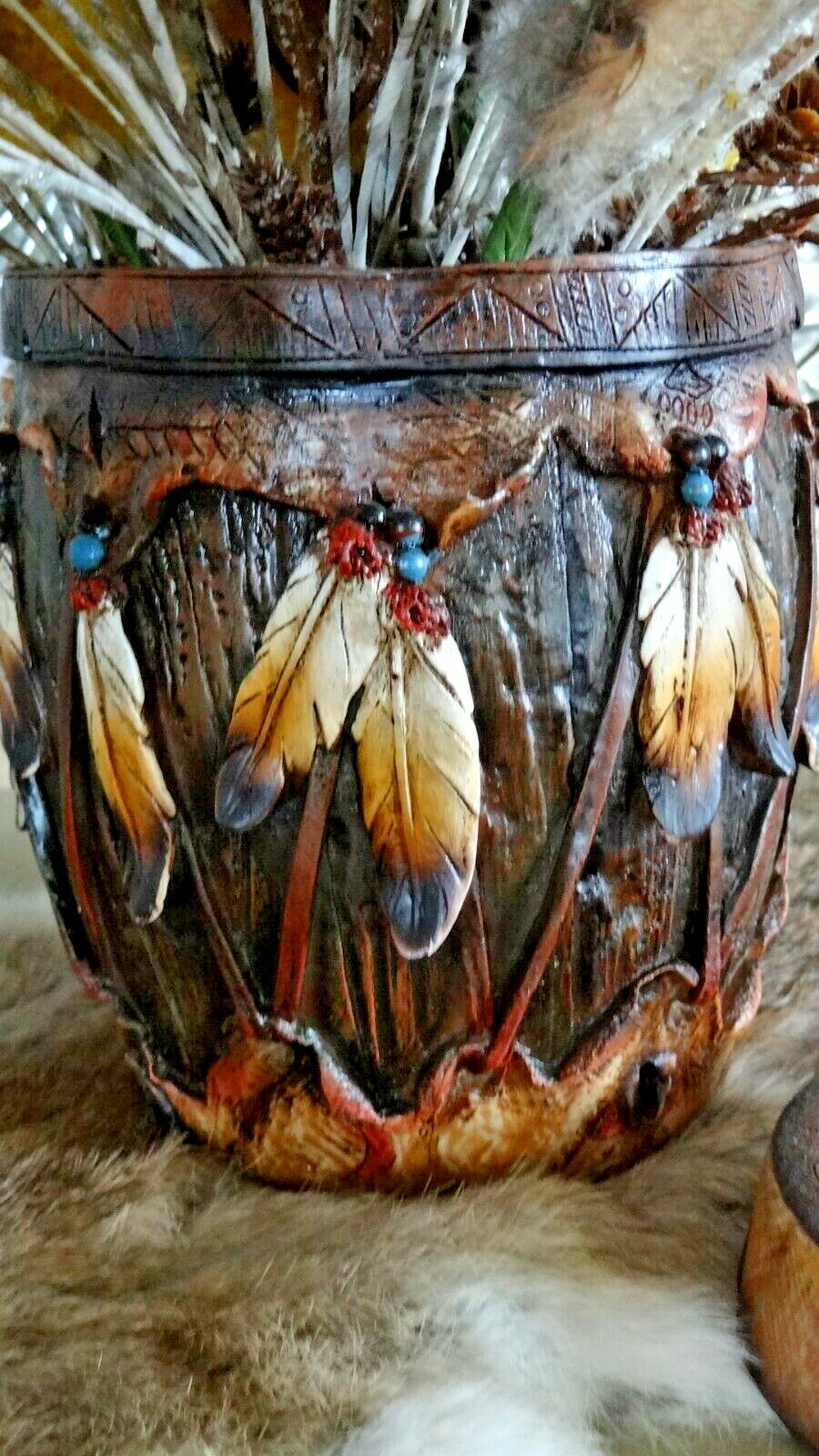 Indigenous American Themed Round Drum Box Floral Arrangement