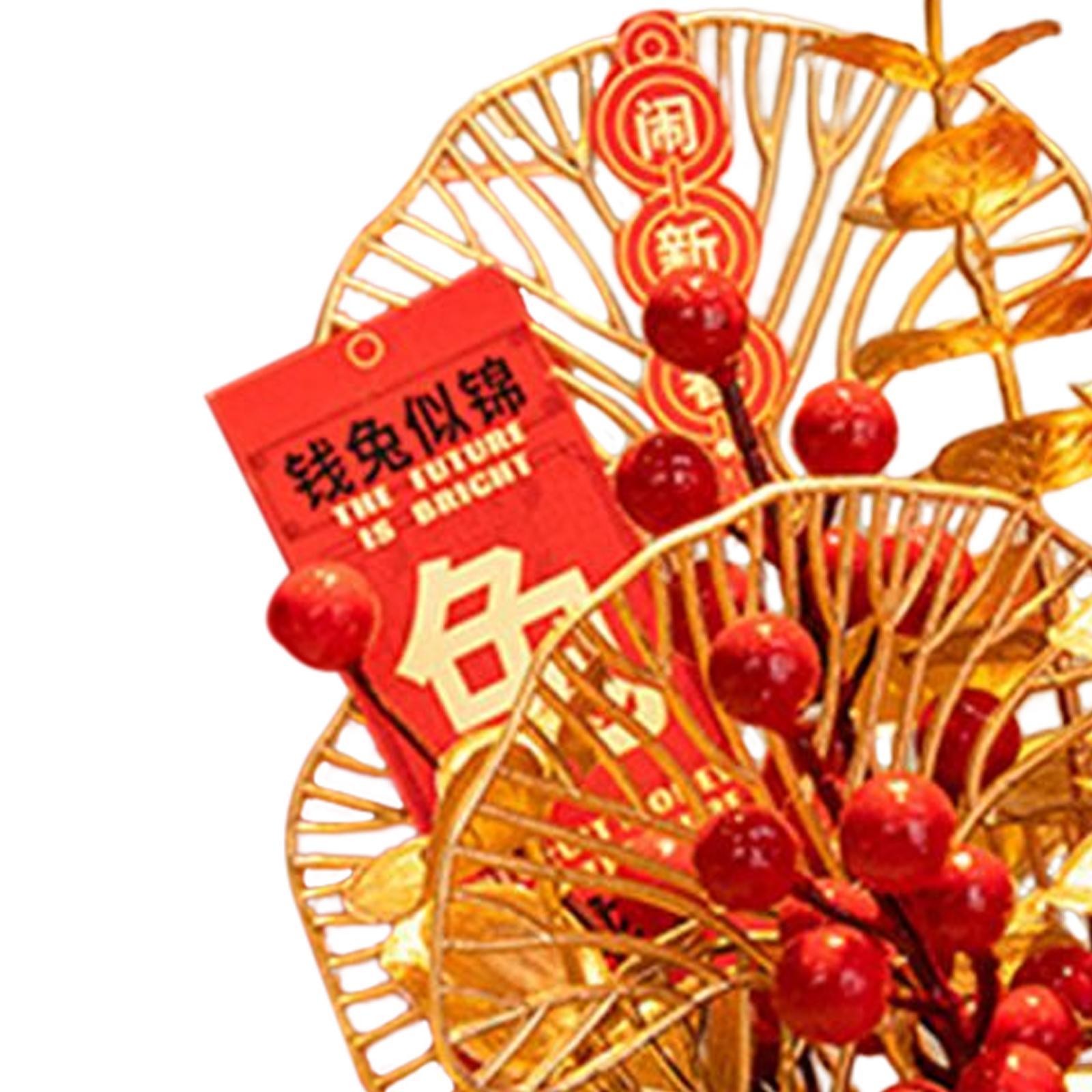 Simulation Flowerpot Chinese New Year Table Ornament DIY for Bedside Table