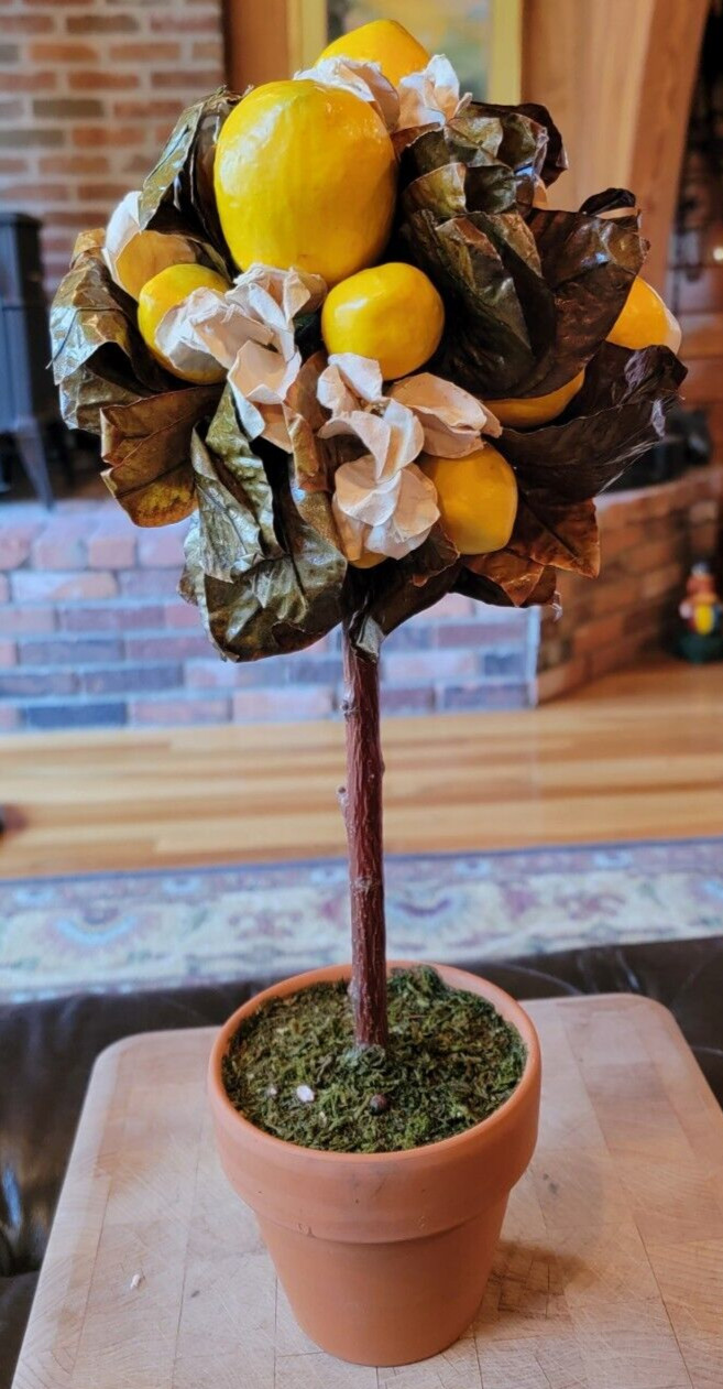 18″ Artificial Lemon Ball Topiary Tree W/Pot