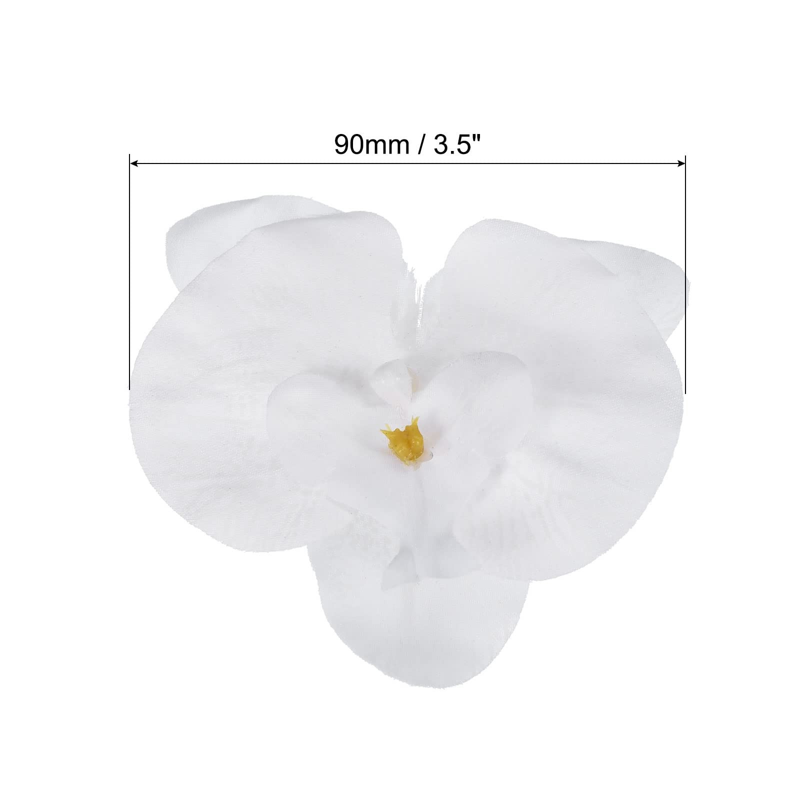 9cm/3.5″ Artificial Orchid Flower Heads, 20 Pack Silk Phalaenopsis Fake Butte…