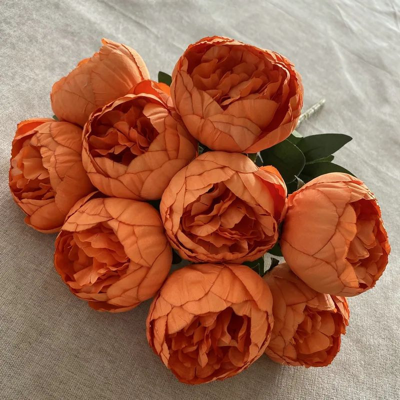 10 Heads Silk Peony Artificial Flowers Bouquet | Large Peonies Valentines Decors