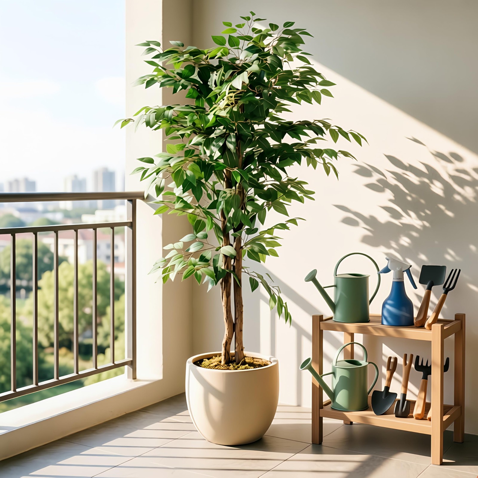 Artificial Ficus Tree with Sturdy Nursery Pot, 5FT Faux Silk Plant for Indoor…