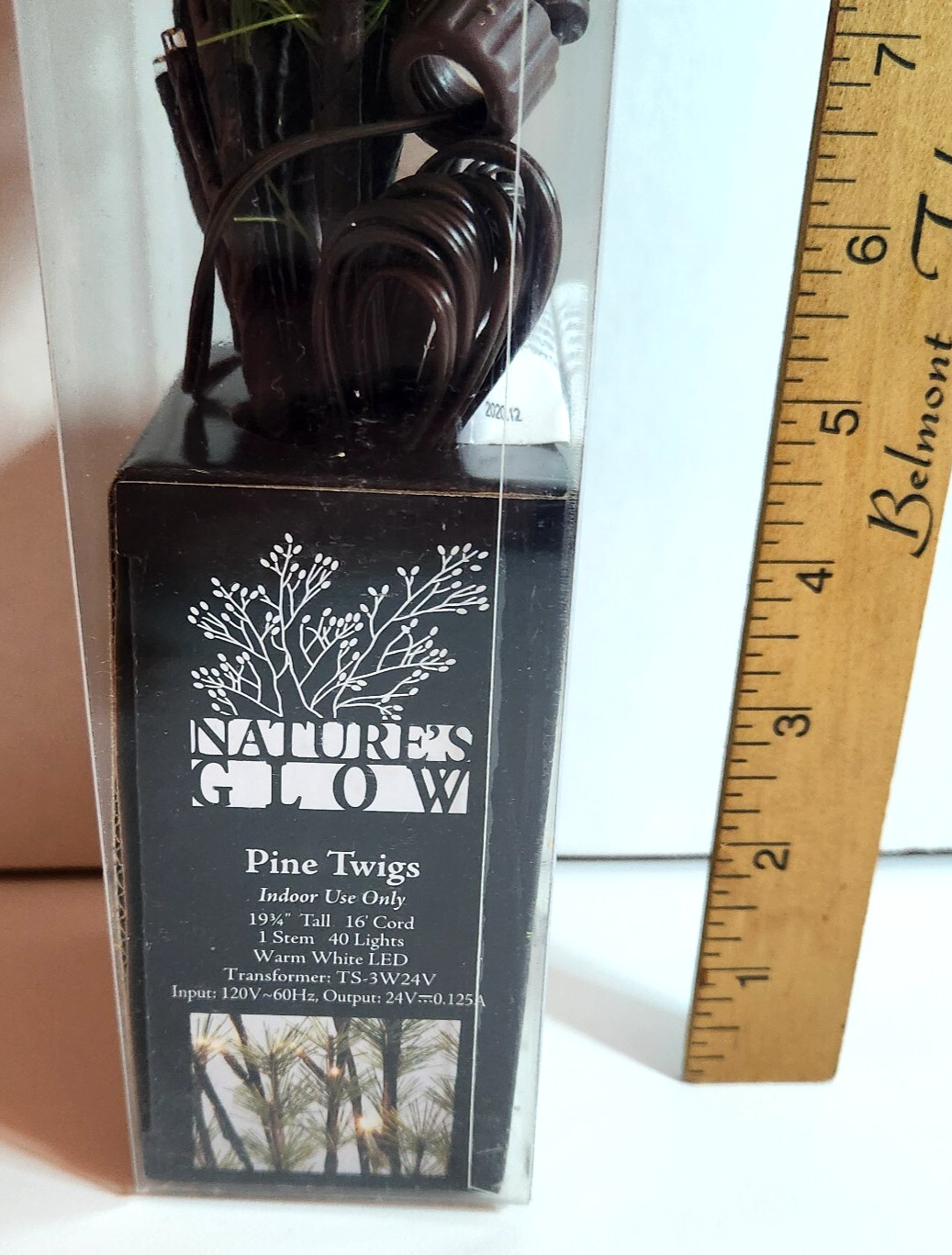 Primitives By Kathy Nature’s Glow Pine Twigs, 1 stem, 40 LED lights, indoor, new