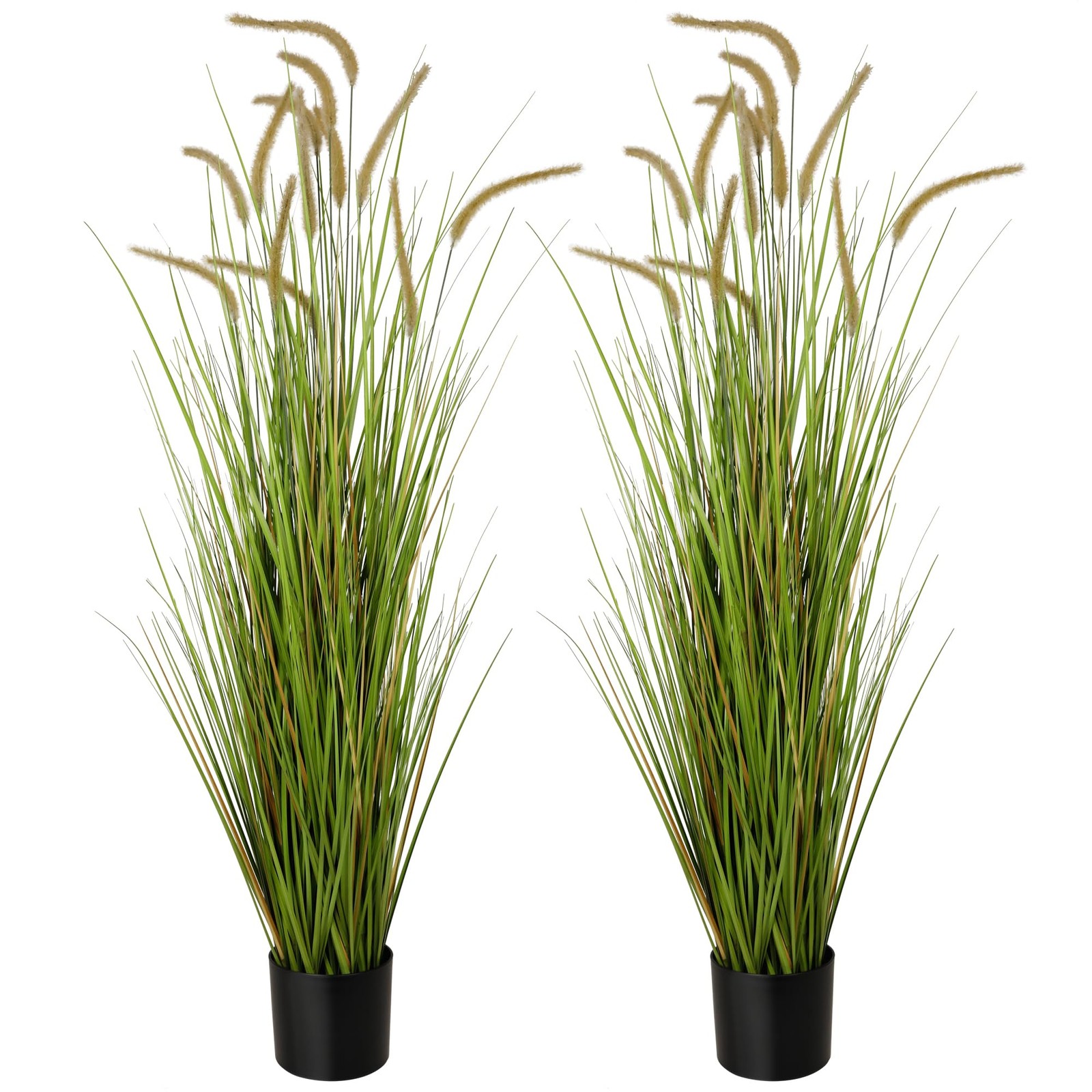 KOL Artificial 5ft 2-Pack Horsetail Reed Grass, 59in Tall Artificial Indoor O…