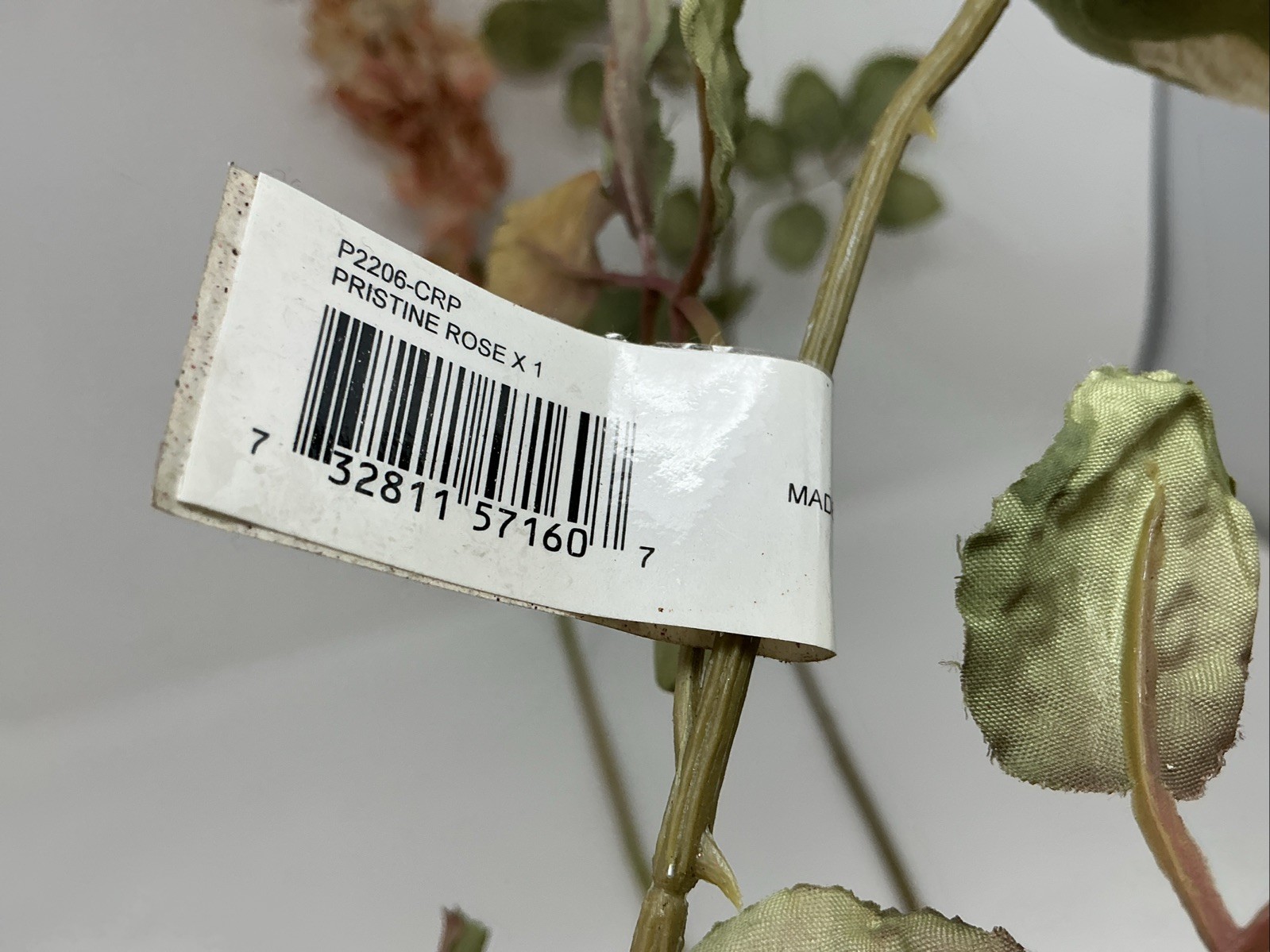 Delphinium Peach Floral Pick 30” Pristine Rose Cream w Pink 26” Lot 3 Picks NOS