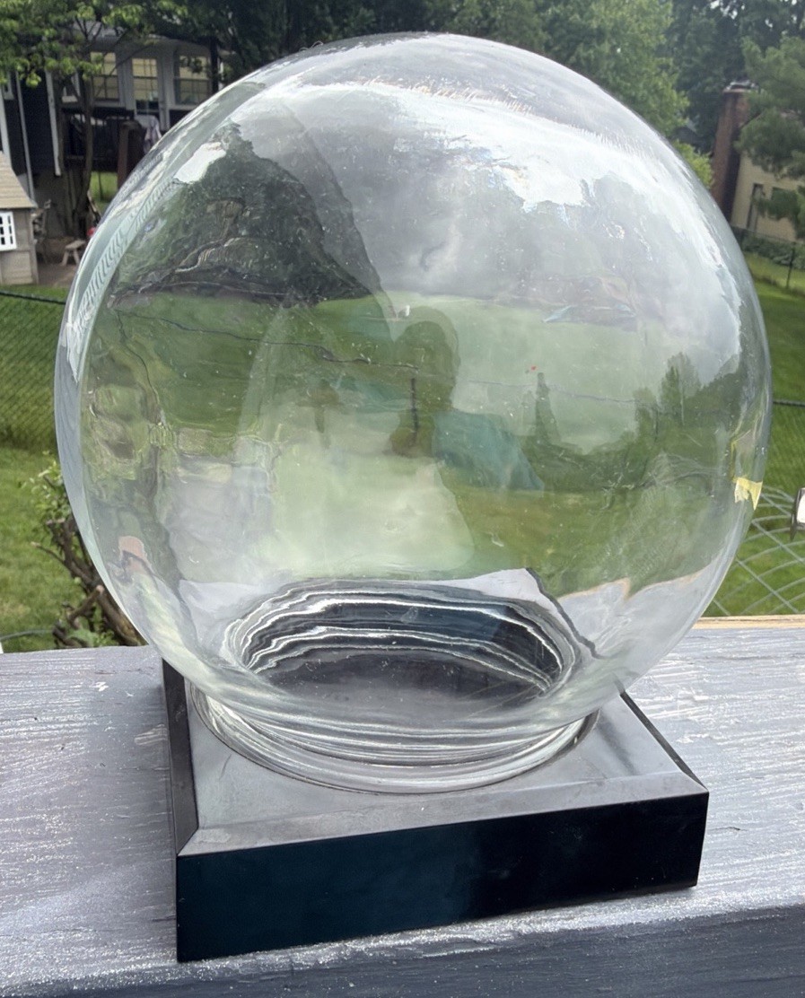 Clear Glass Bowl Of Beauty Globe, Plastic Screw On Base 6” x 7” Terrarium