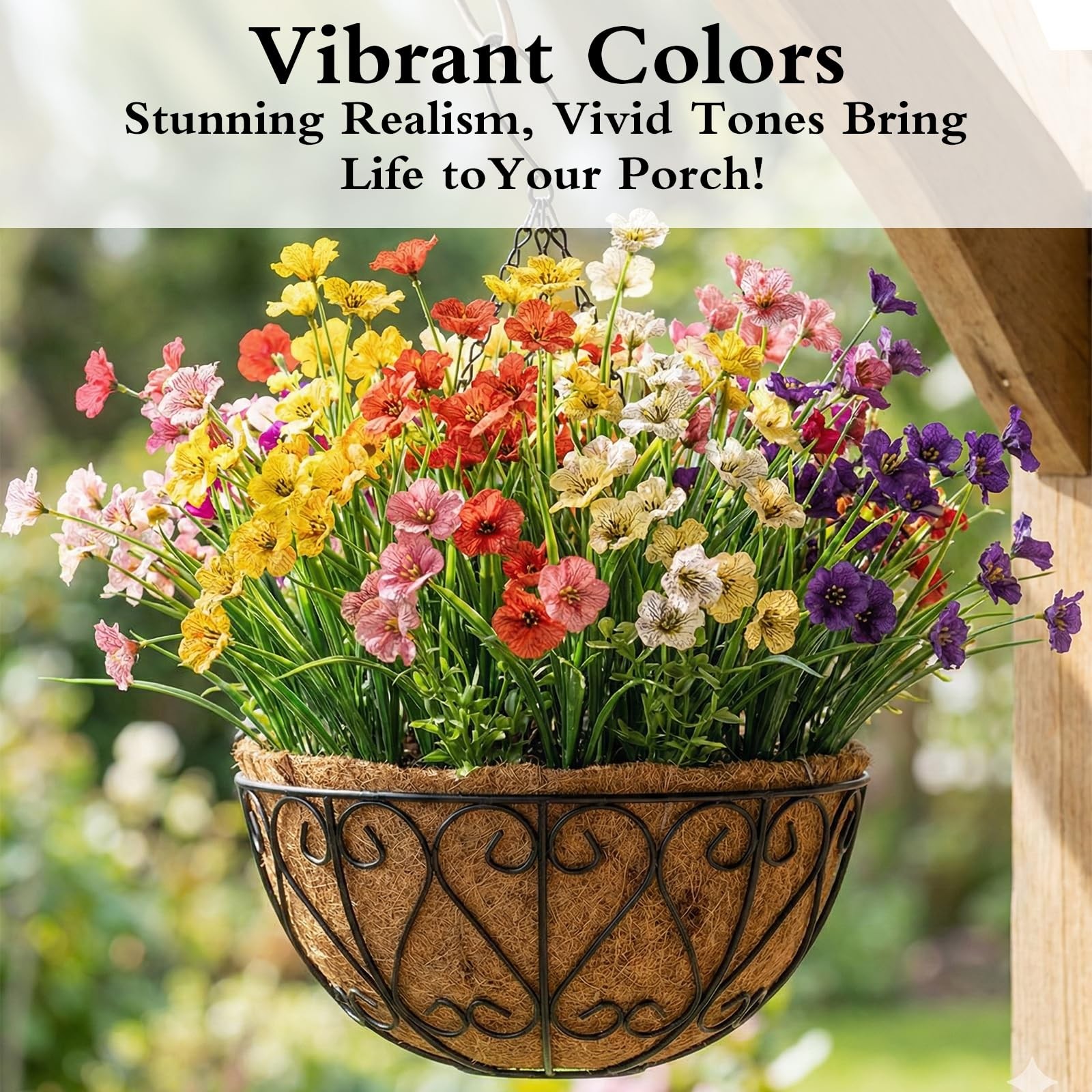 24 Bundles Artificial Flowers for Outdoor Decoration Artificial Plants Plasti…