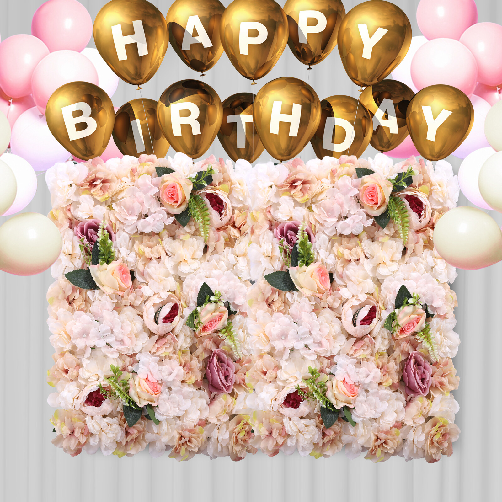 Artificial Flower Wall Backdrop Flower Panel 60*40CM Silk Rose Wall For Wedding