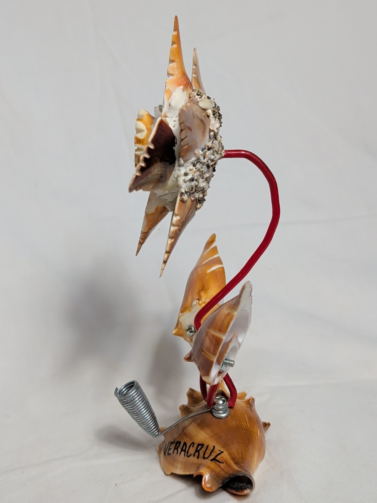 Vintage Seashell Shell Art Flower Veracruz, MX Souvenir Pencil Holder MCM 1950s