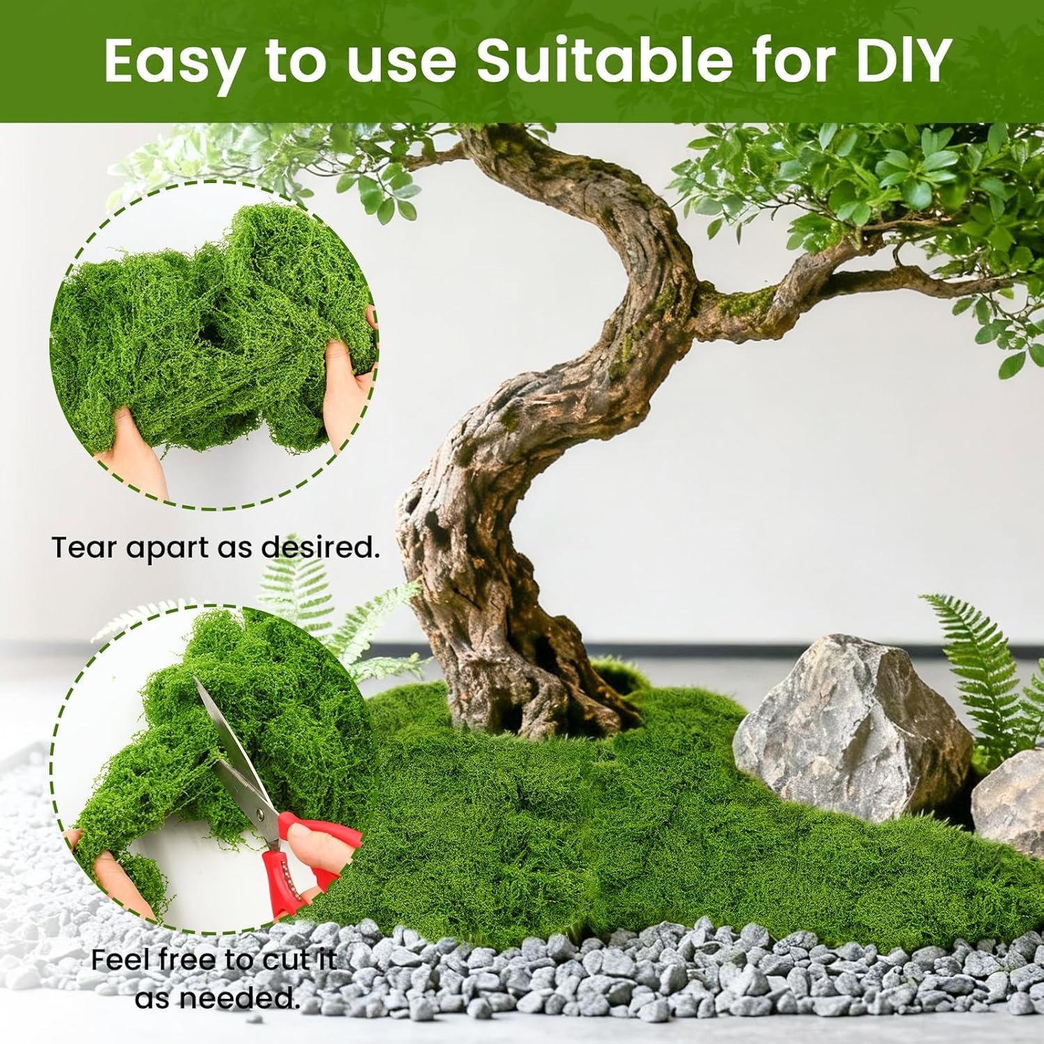 300g Artificial Moss Fake Green Plant Simulation Grass Centerpiece Decor For DIY
