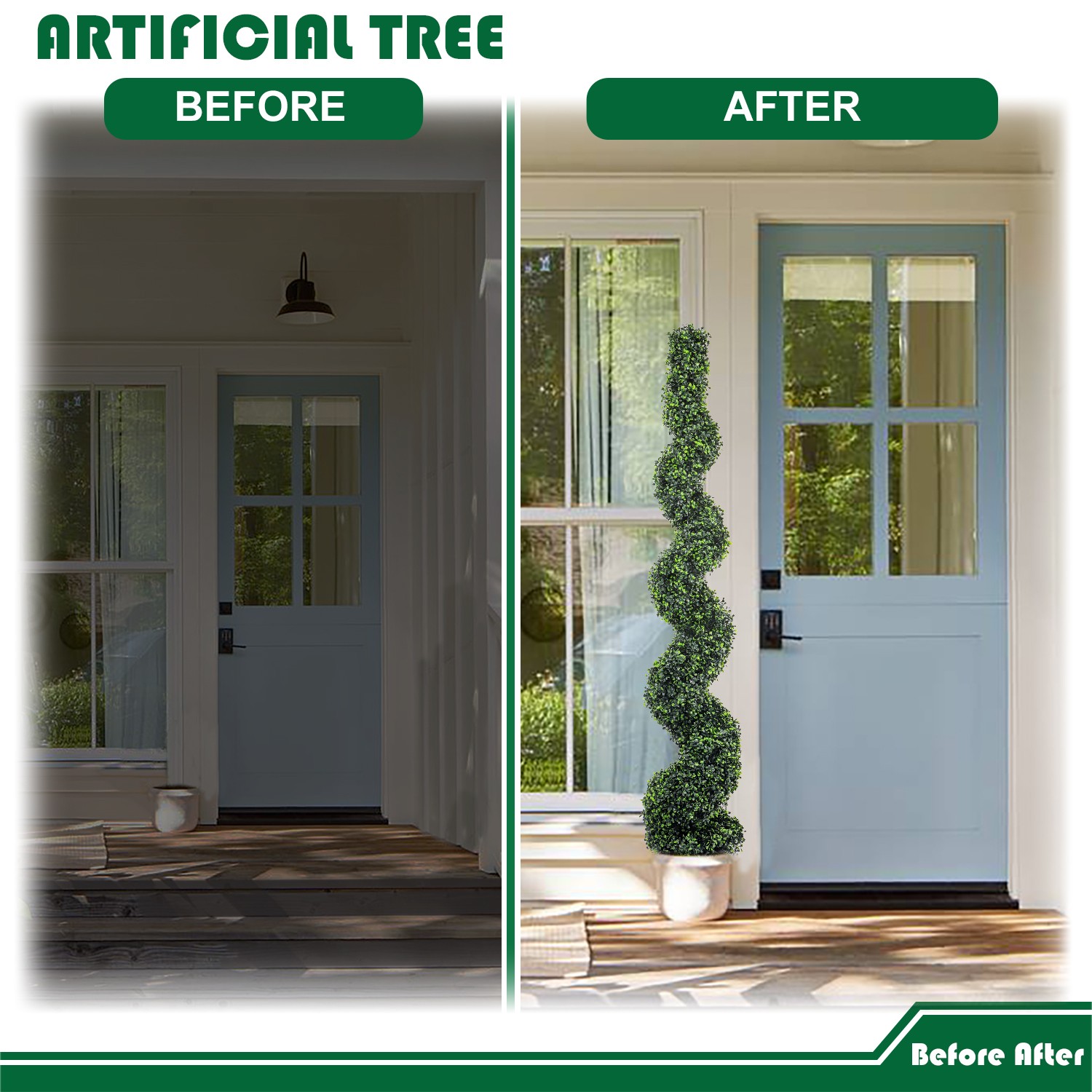 4’5’6′ Artificial Tree Fake Spiral Boxwood with Plastic Pot for Office