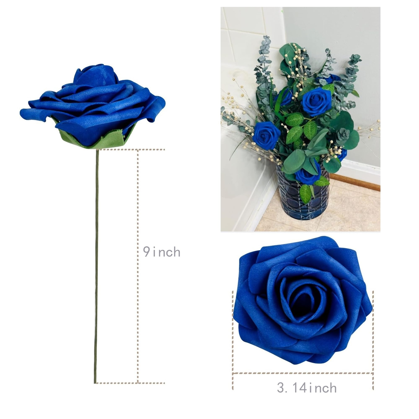 50 Pcs Black Gold Roses Artificial Flowers Wedding Centerpiece Baby Shower