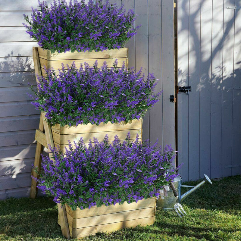 Artificial Flowers Plastic Fake Plants UV Resistant Home In&Outdoor Garden Decor