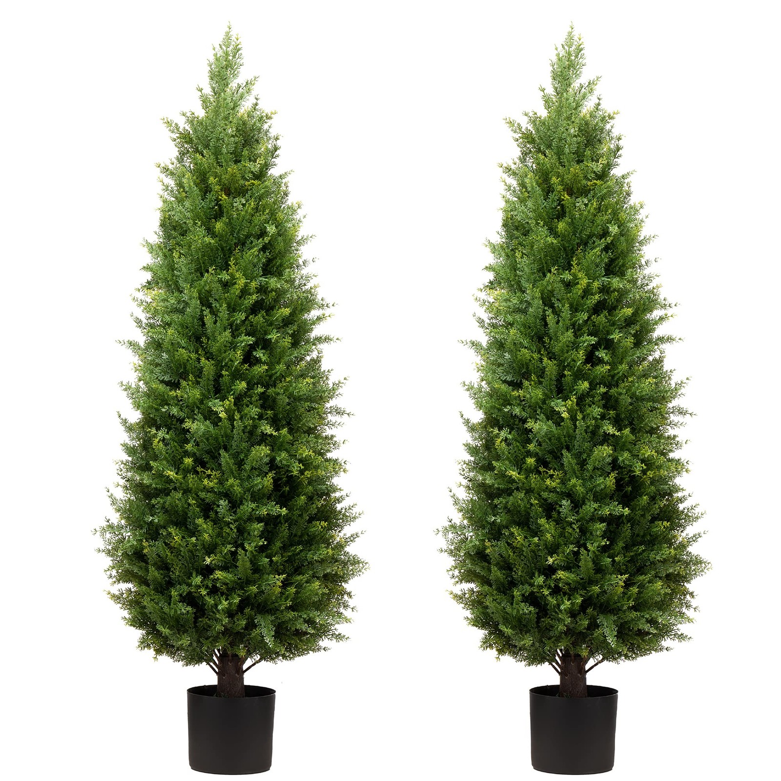 4ft Artificial Cedar Trees Artificial Topiary Trees Set of 2 Faux Cypress Pla…