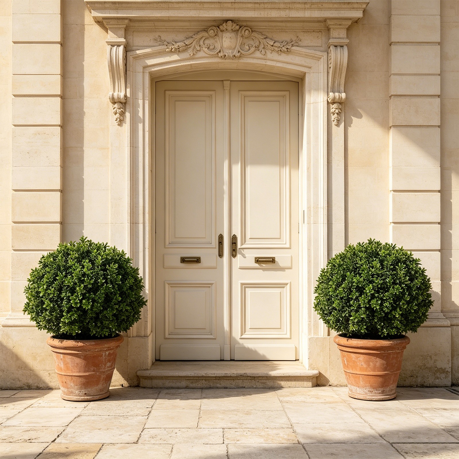 2 pcs 22in Artificial Boxwood Topiary Ball Trees Faux Boxwood Potted Plants