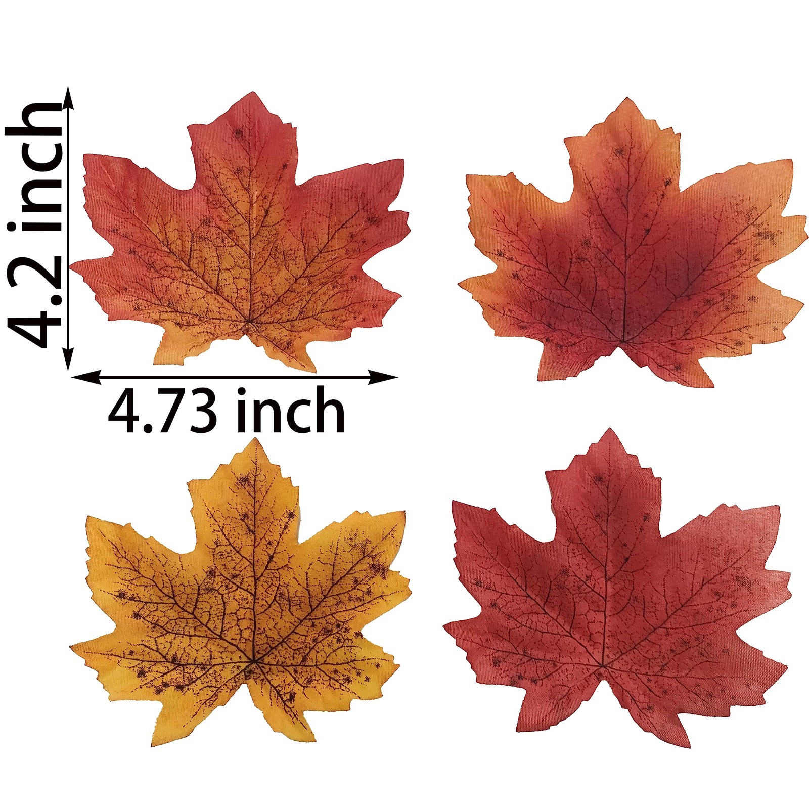 4.73”Artificial Fall Leaves for Decoration,1.6 LB Assorted Fall Blade Odorle…