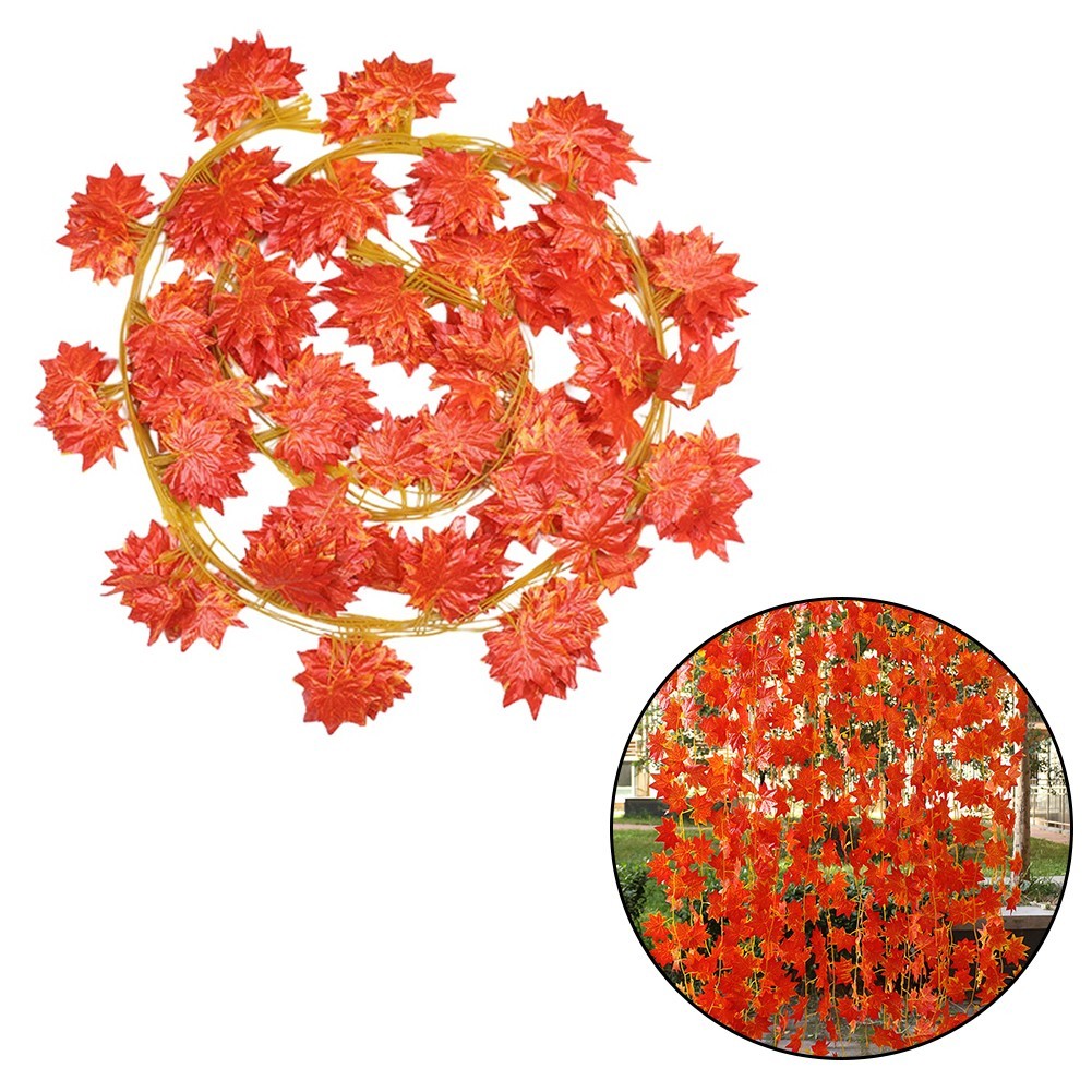 12 Strands Autumn Garland 2 4 M Long Leaf Decor for Door Frames and Railings