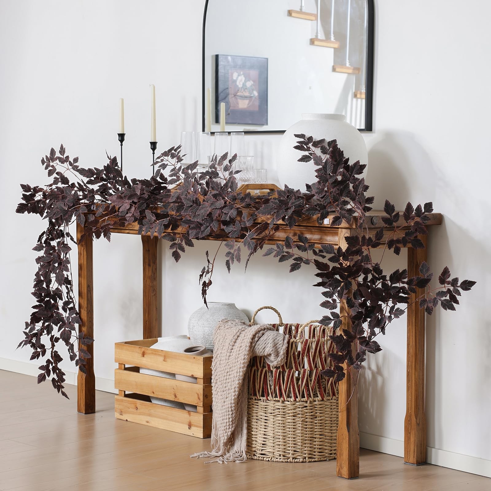 2 Strands Burgundy Artificial Vines Cimicifuga Garland 6 Feet Fake Vine with …