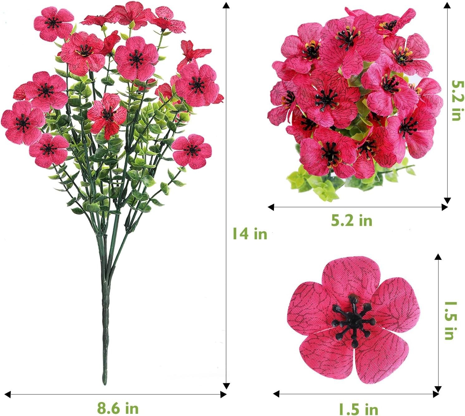 Realistic 14-Bundle Artificial Flowers – Mixed Fuchsia, Yellow, Pink & White