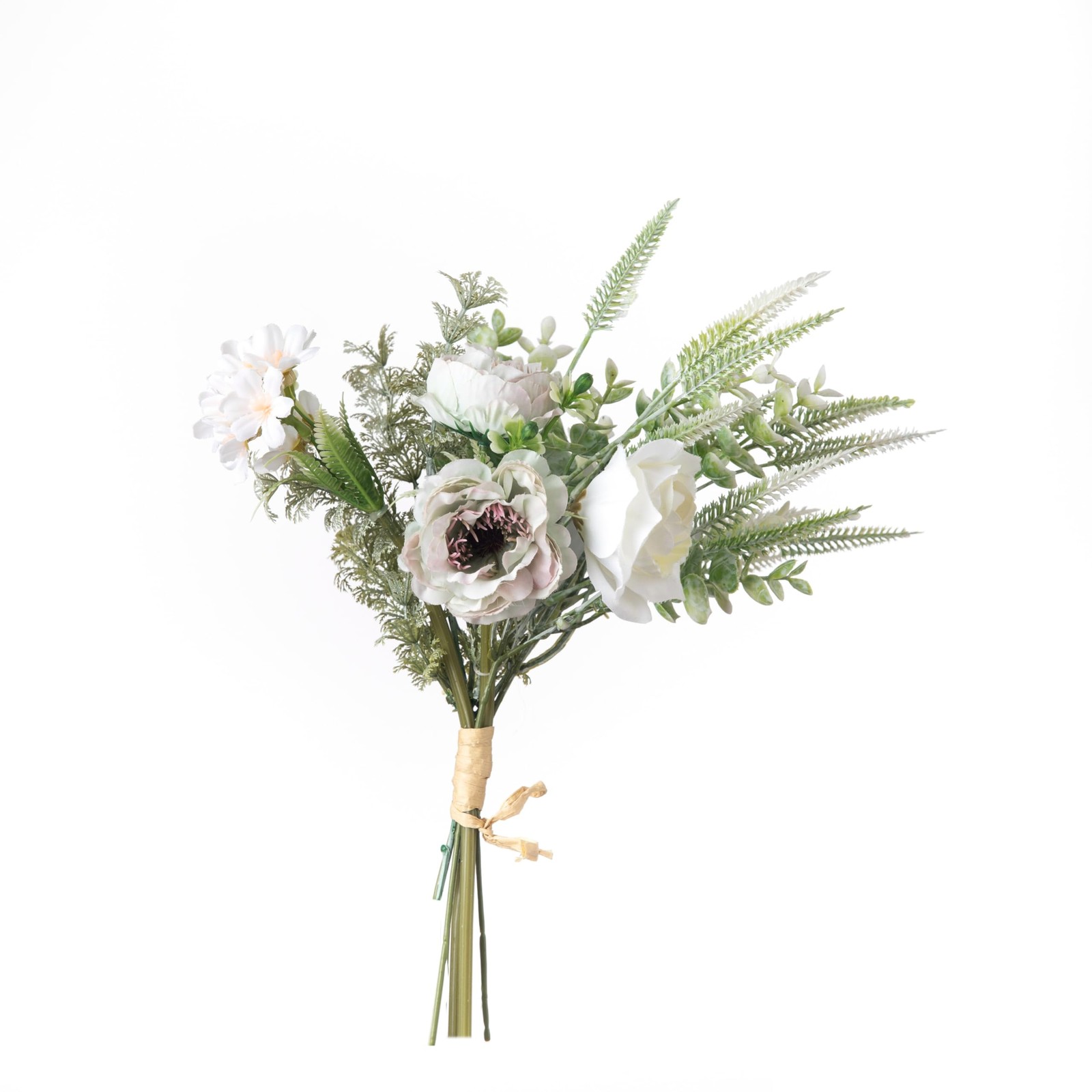 Artificial Flowers Bouquets Faux Rose Multiple For Wedding Table White Green