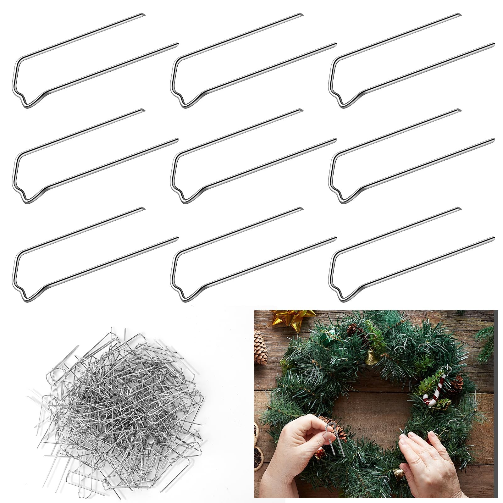 220 Pcs 1.7 Inch Floral Pins Greening Pins U-Shape Floral Fern Pins for Foam