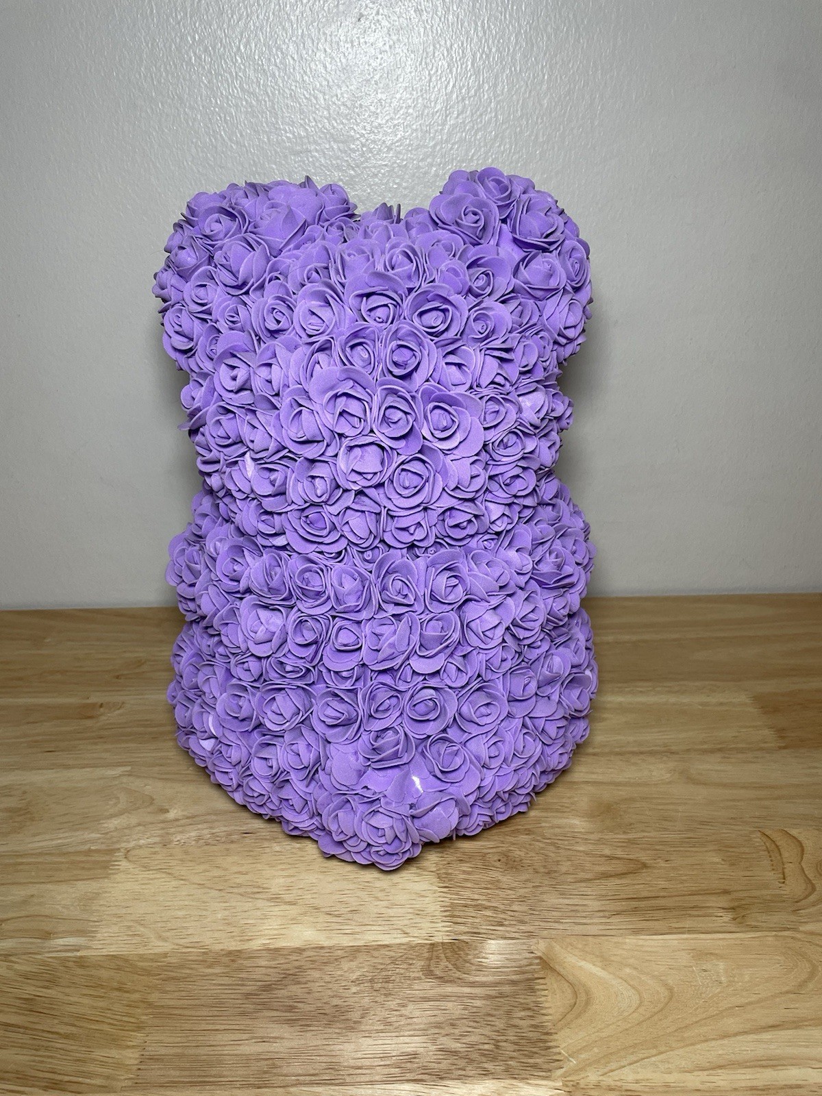 Birthday Gift Rose Bear 14” Purple With Red Heart Forever Rose Teddy Bear!