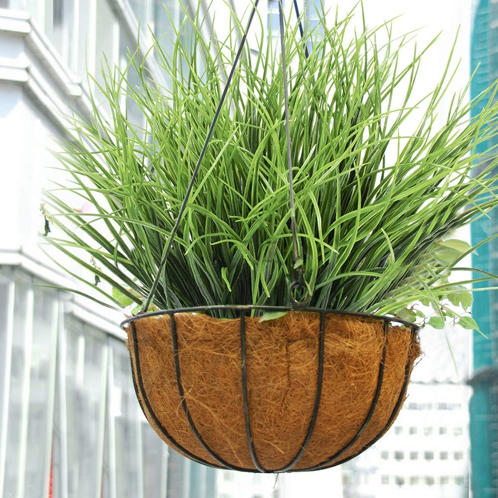 8 Bundles Artificial Grass Plants Fake Bushes Artificial Shrubs Wheat Grass G…
