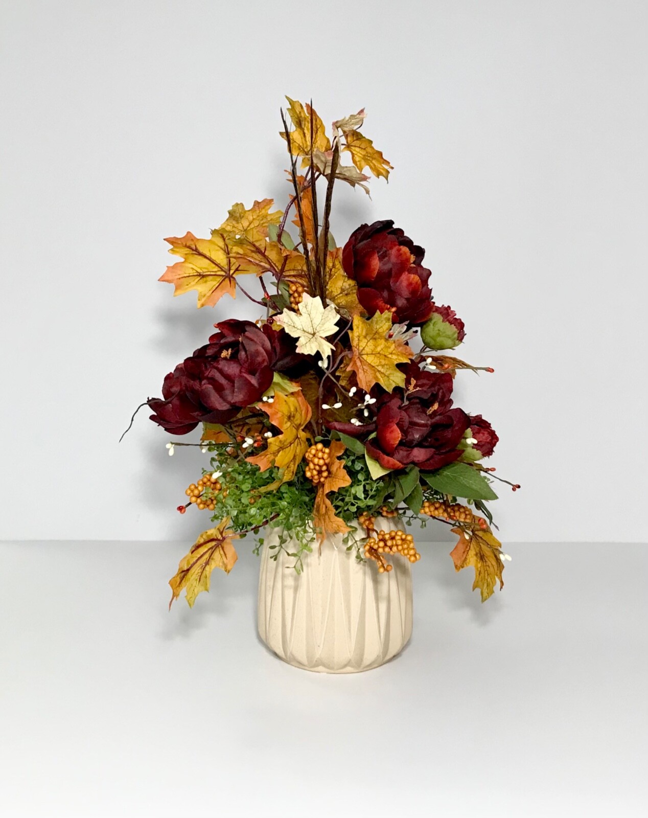 ELEGANT FLORAL ARRANGEMENT FALL HARVEST THANKSGIVING TABLE DECORATION GIFT NEW