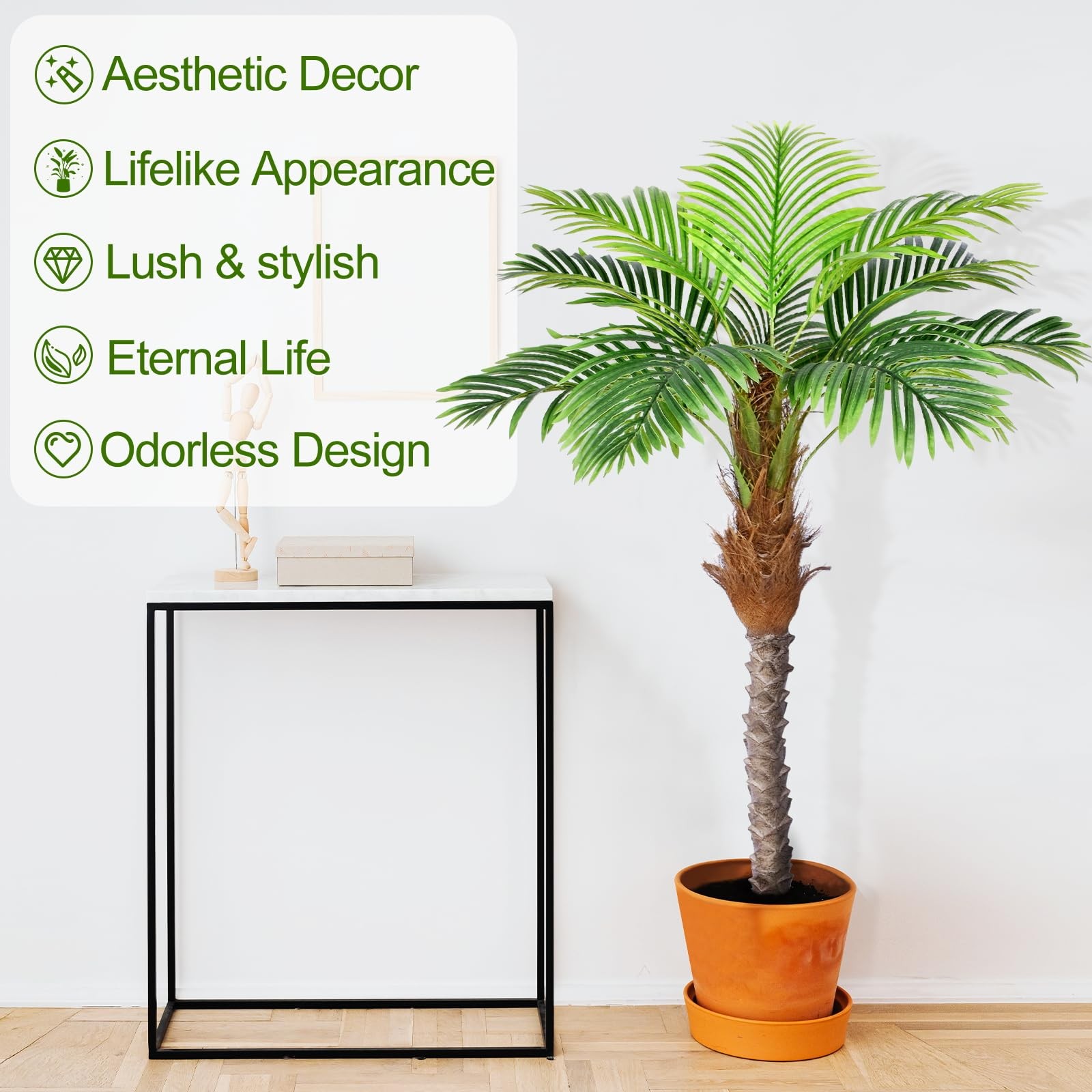 5ft Artificial Phoenix Palm Tree for Outdoor Indoor Decor, Faux Coconut Silk …