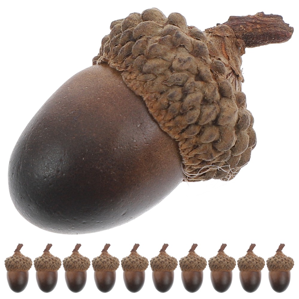 60Pcs Reusable Artificial Acorns Light Brown for Kitchen Party and Wedding Decor