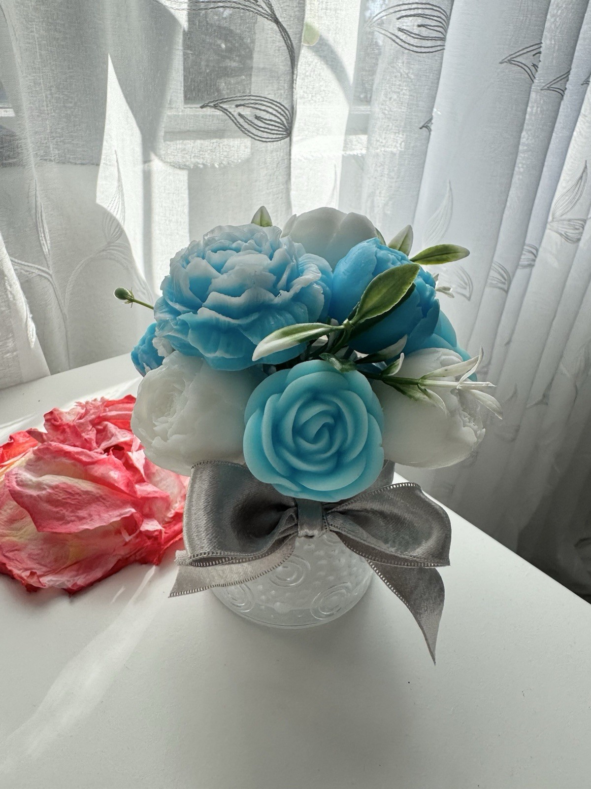 🌸 Handmade Decorative Soap Flower Arrangement – Unique Gift Idea 🌸