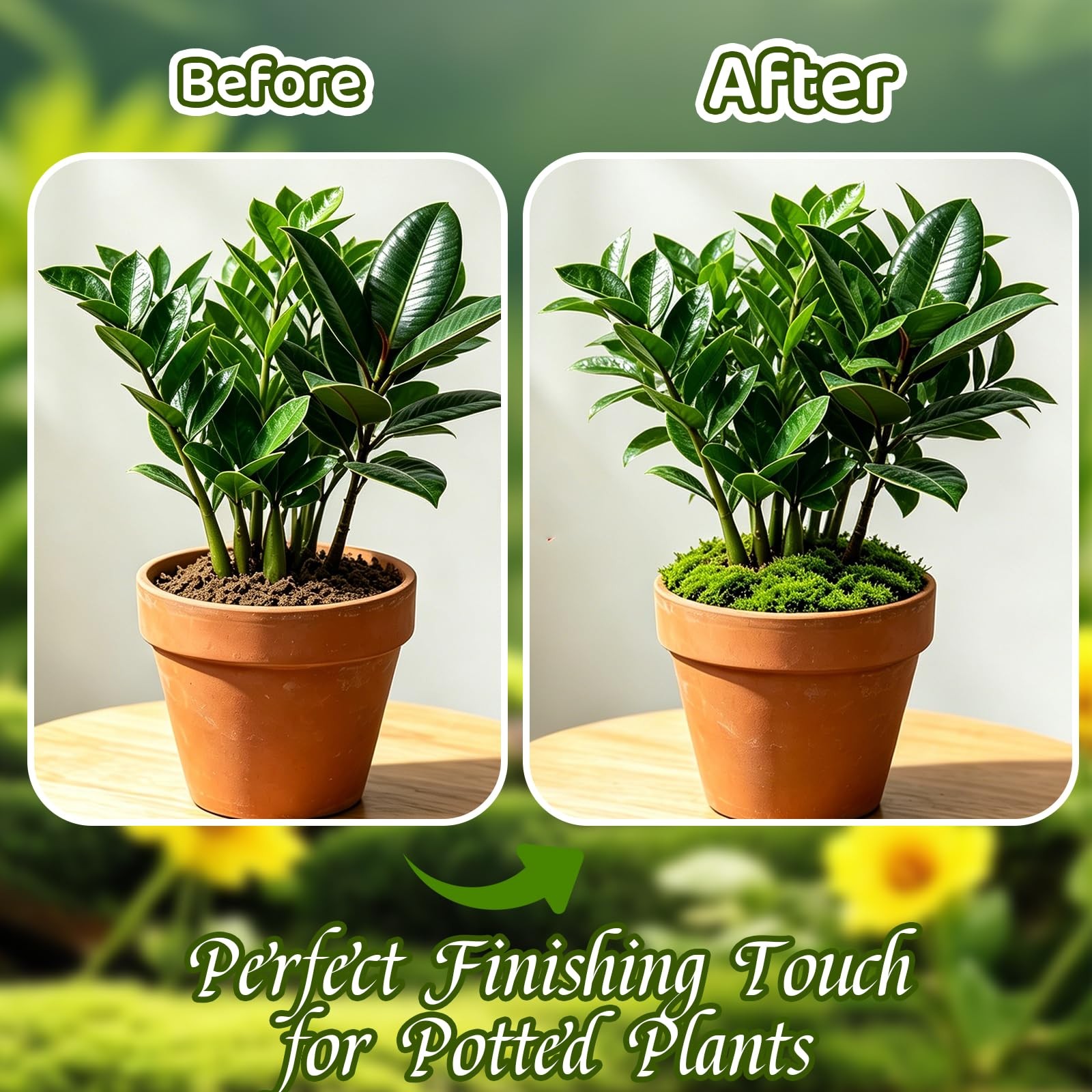 3.5 Oz Green Fake Moss for Decorating, Realistic Artificial Moss for Crafts