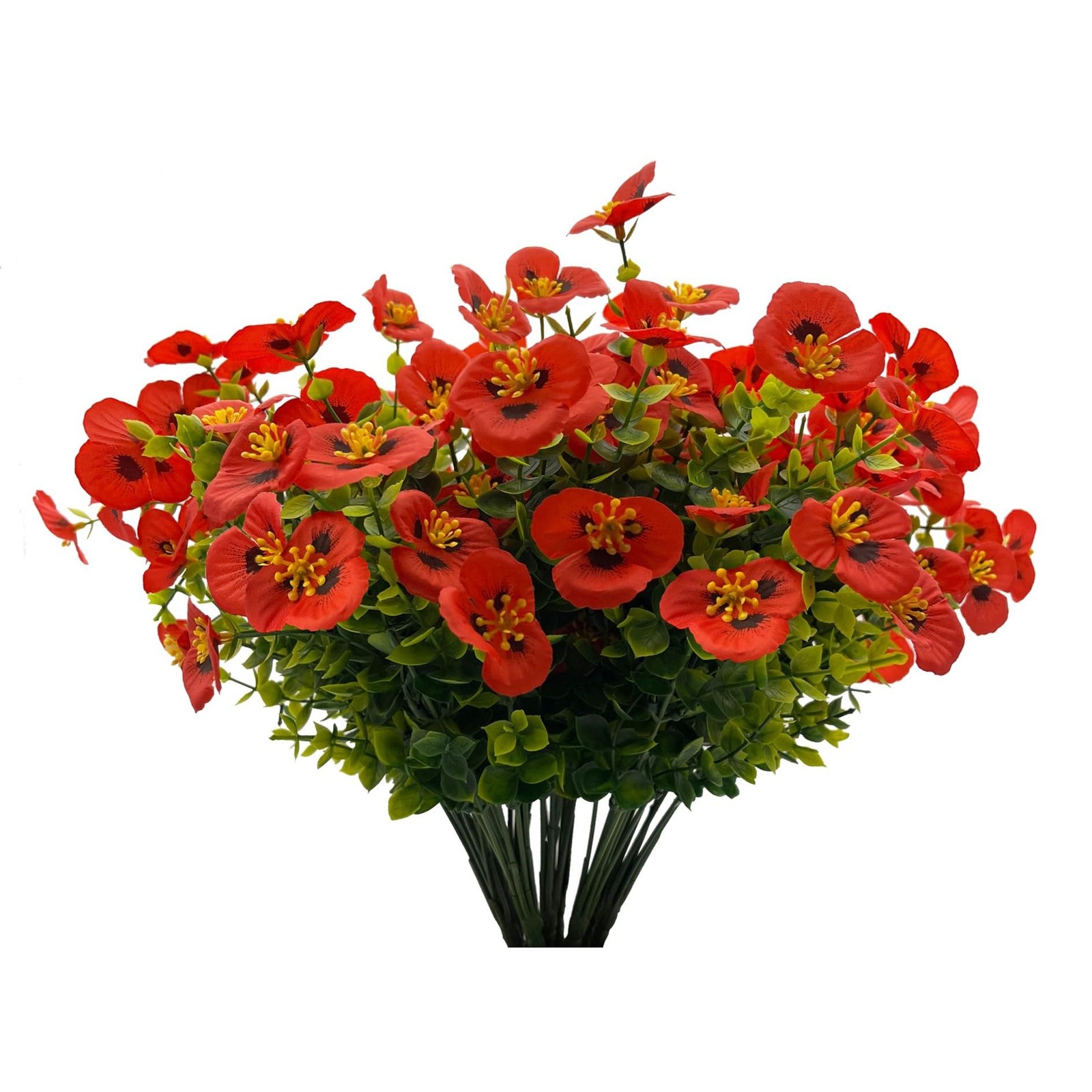 Artificial Flowers for Outdoor, No Fade Faux UV Resistant Silk Pansy Flower P…