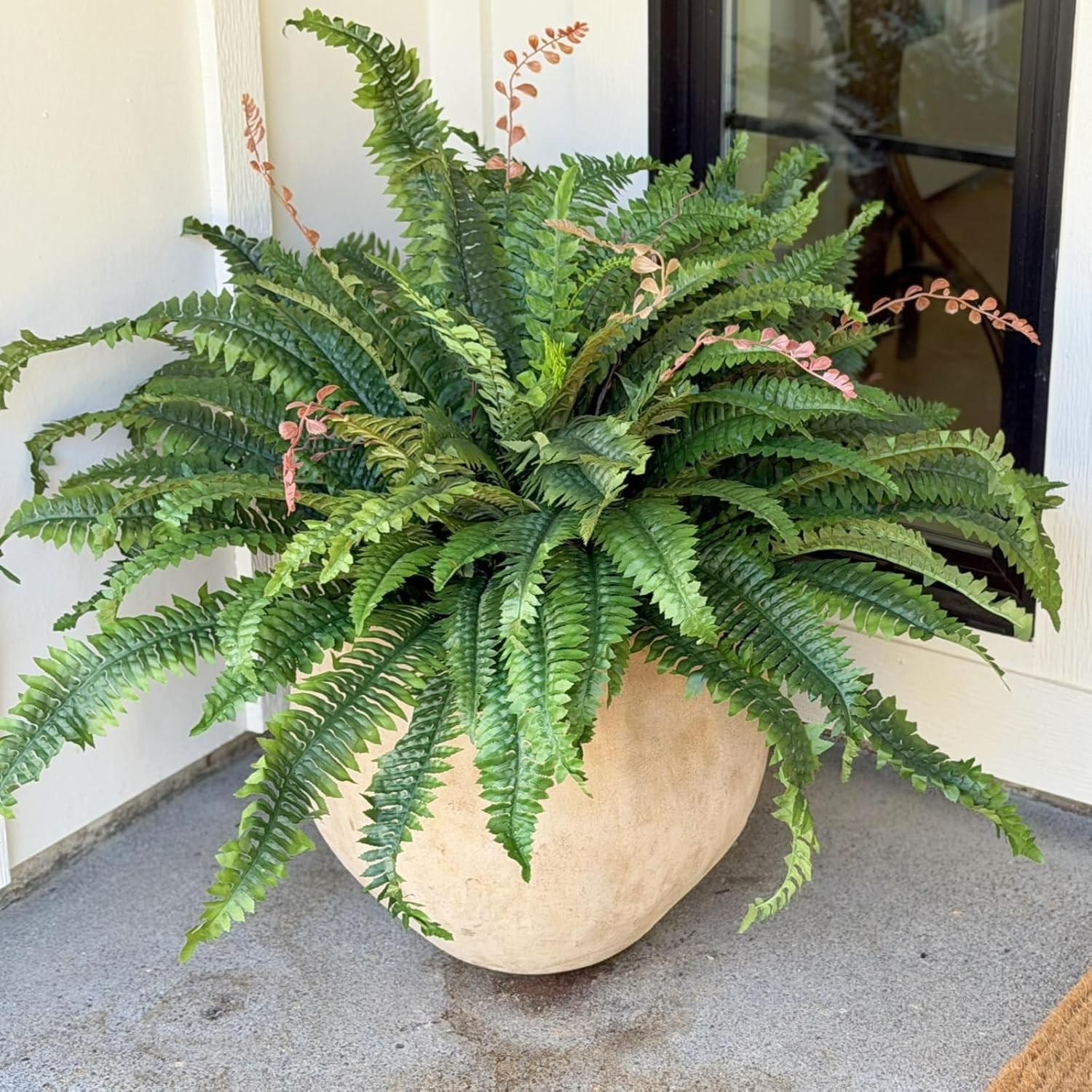 Washable Large Faux Ferns 45″ – Set of 2 for -Round Indoor & Outdoor Decor
