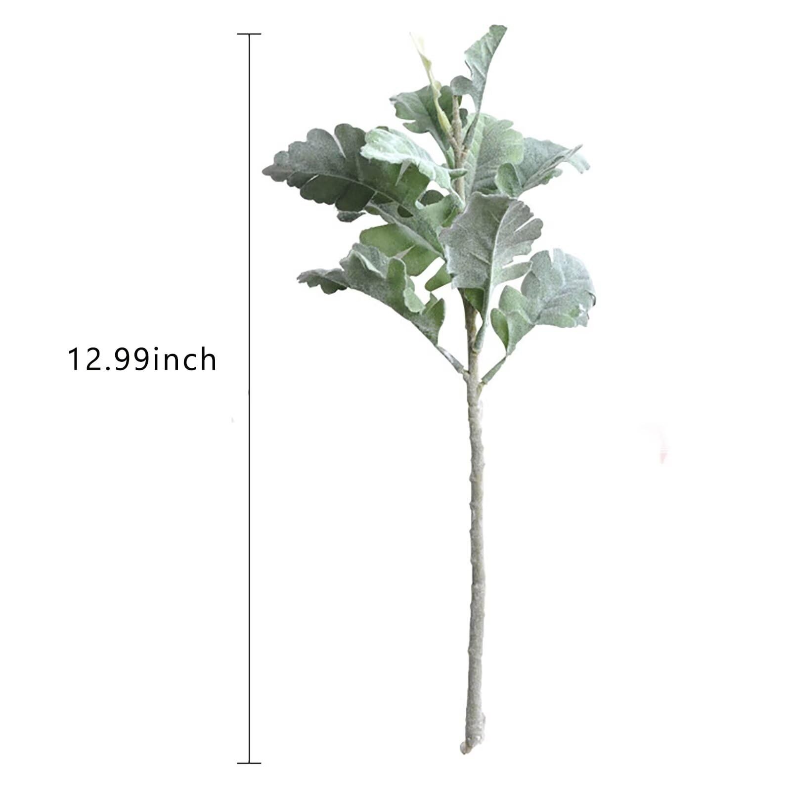 10Pcs Artificial Dusty Miller Bush Greenery Faux Green Dusty Miller Plants Fa…