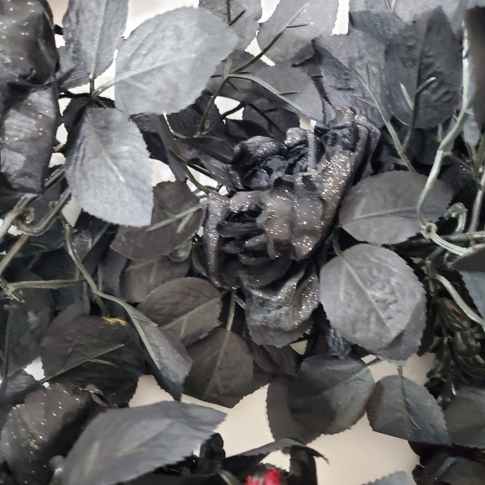 Ashland Halloween Gothic Chain Garland Glitter Black Rose 6ft Each Lot Set Of 8