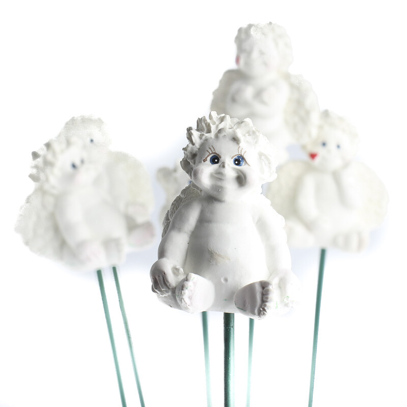 Assorted Style Cute Whimsical Resin Cherubs on Picks