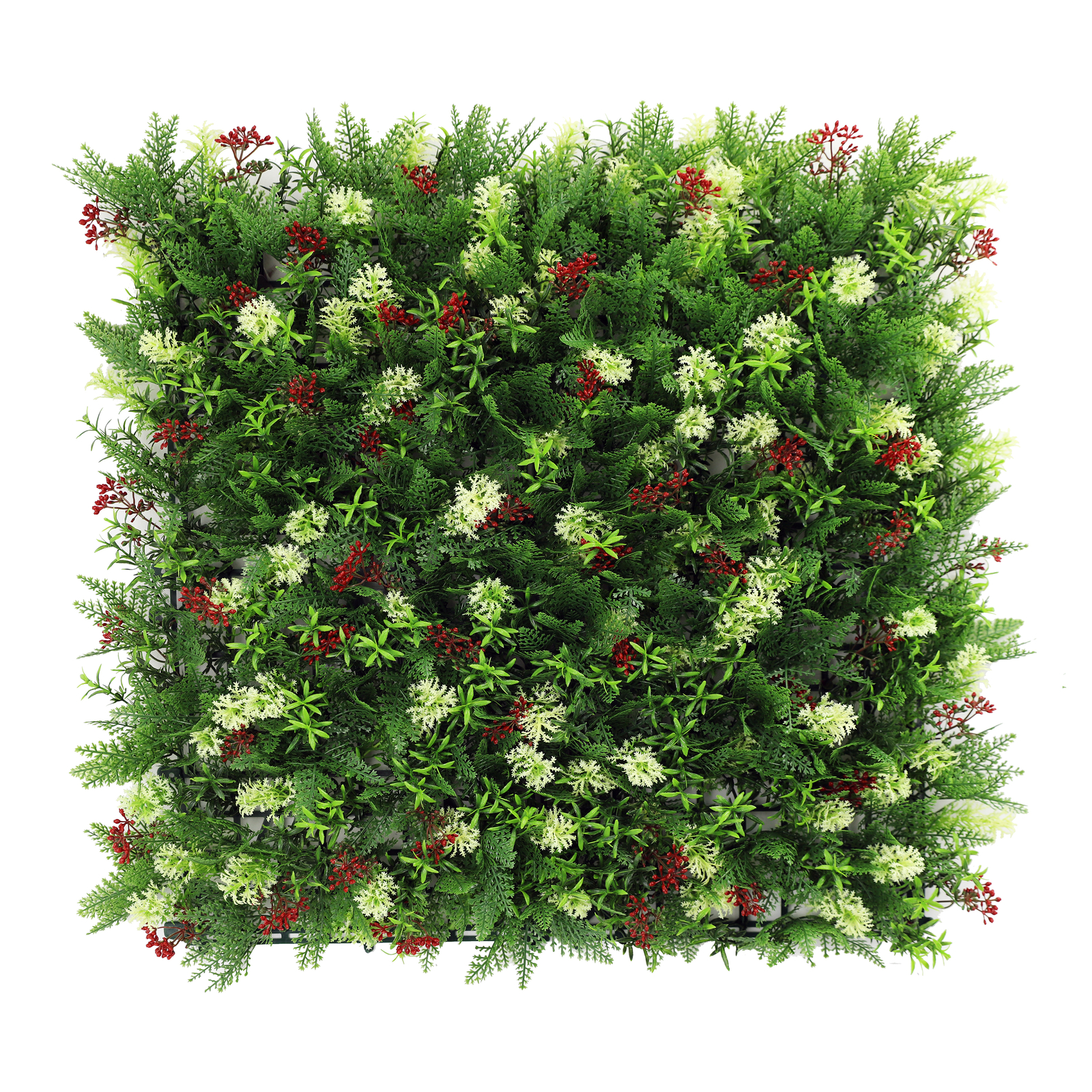 20×20″ Artificial Plants Mats 3D Mixed Greenery Flowers Wall Hedge Decor Panel